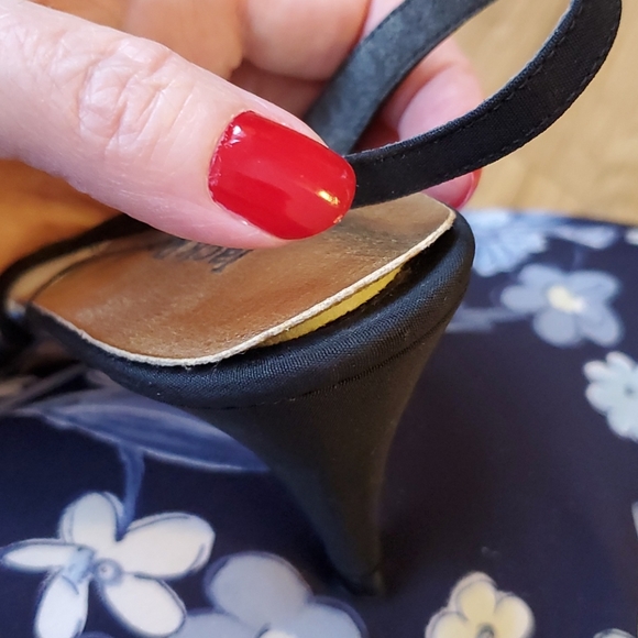 Jack Rogers GUC slingback heels black clear 8N - Picture 9 of 10